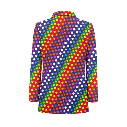 LGBTQ-Friendly Rainbow Polka Dot Ladies Casual Blazer by Luxtrini