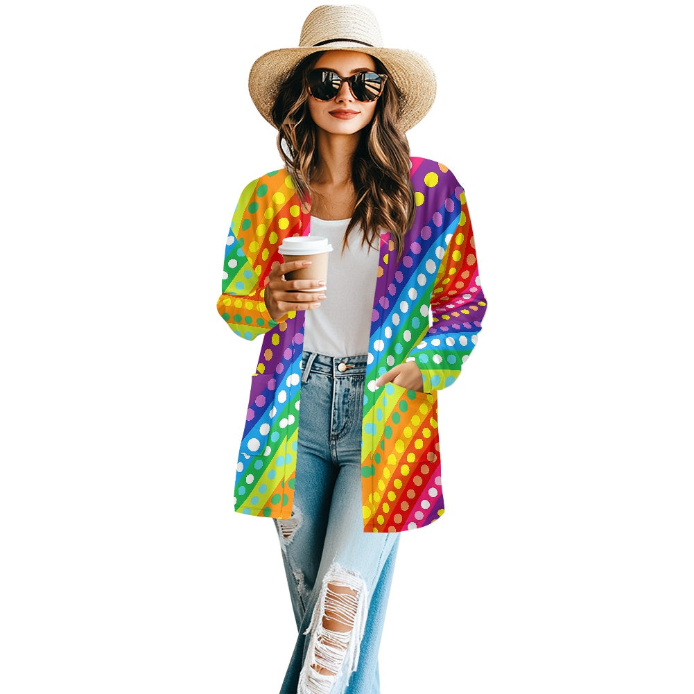 Long-sleeved cardigan jacket white