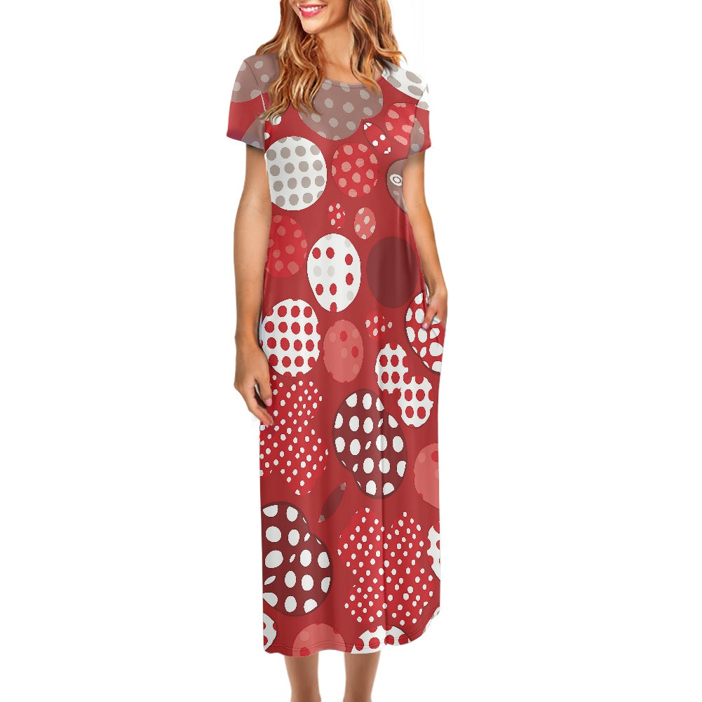 Round neck short sleeve dress white