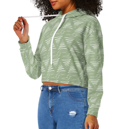 Women's midriff-baring sweatshirt - Xmas Trees