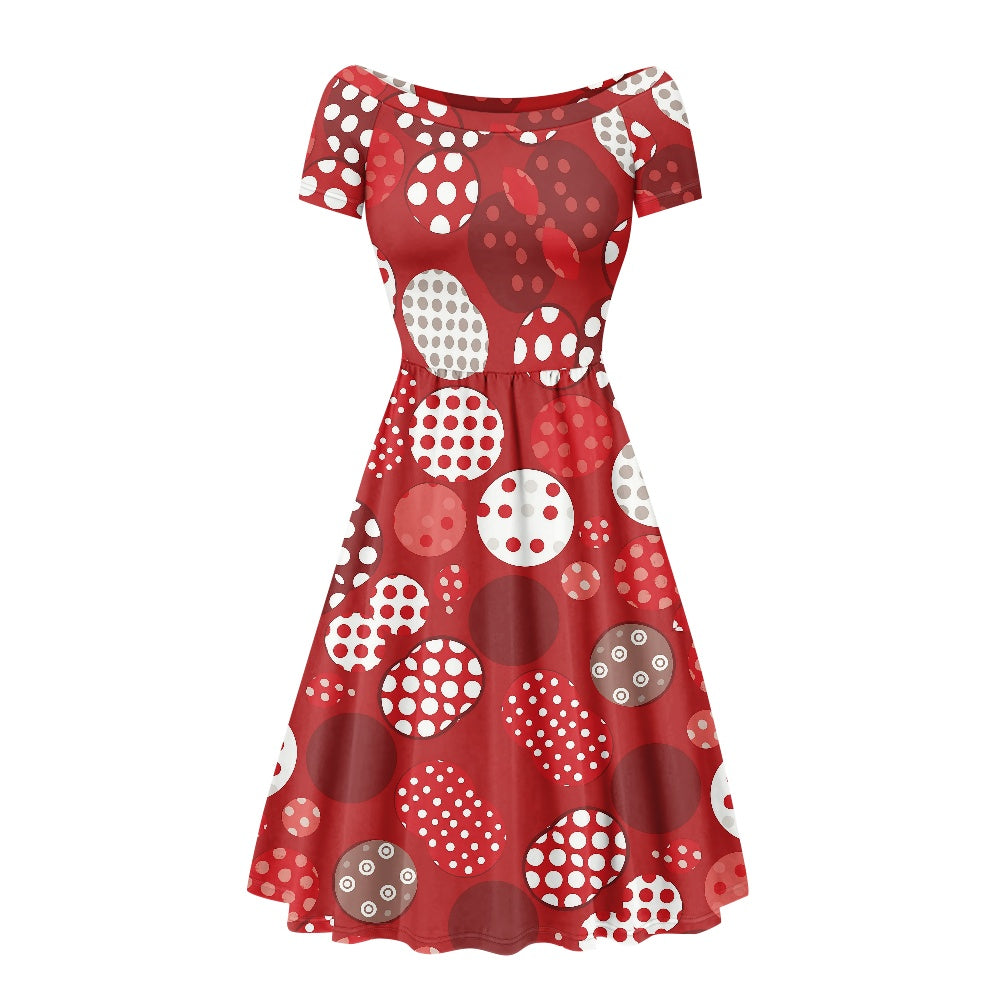 Off shoulder short sleeved dress white