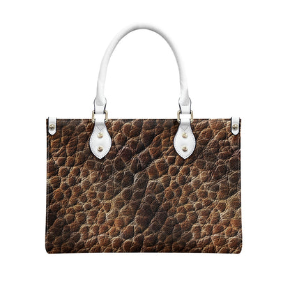 Wild Essence: Textured Brown Women's PU Leather Twill Handbag for Everyday Elegance