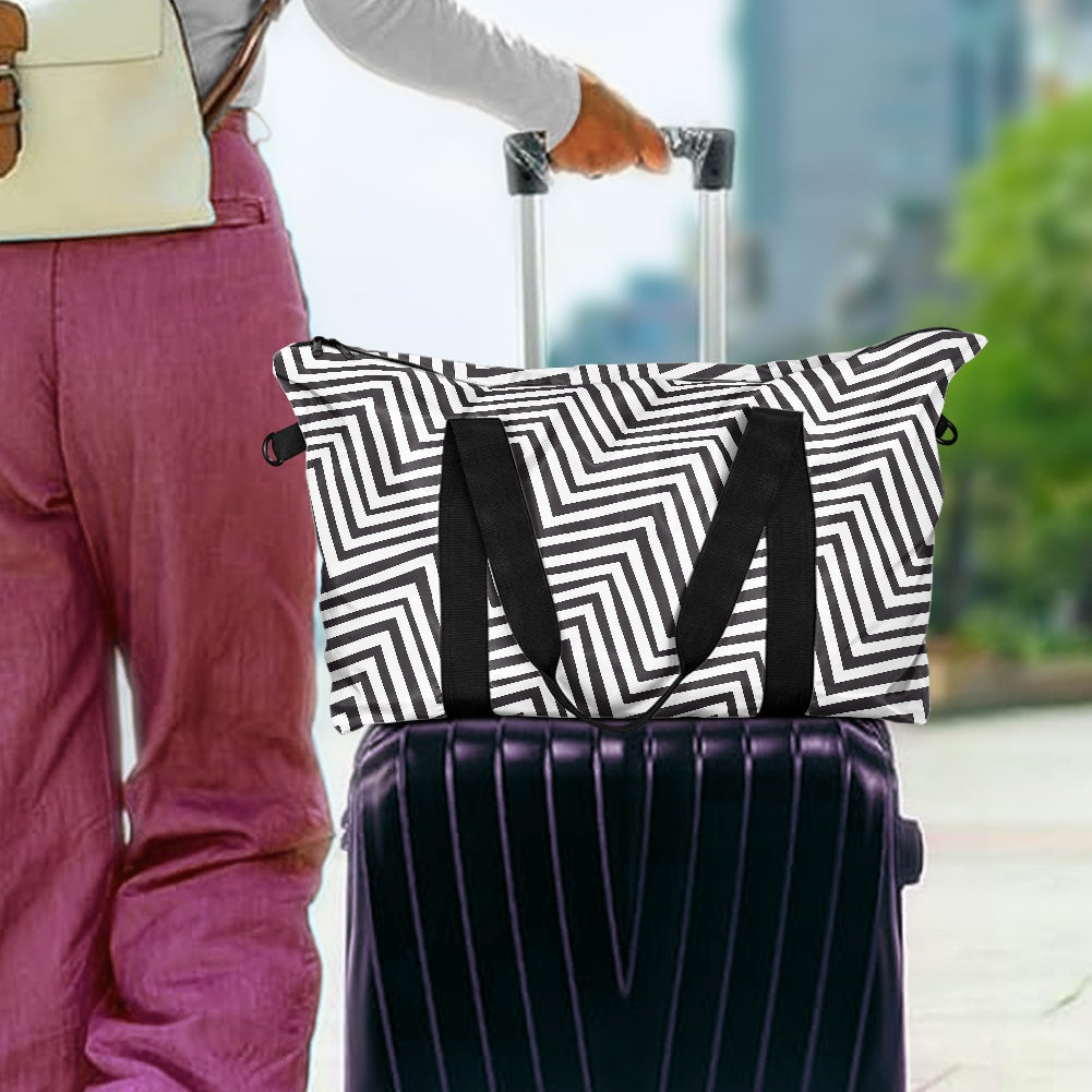 Black and White Zigzag Lightweight luggage