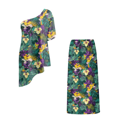 Elegant Off-Shoulder Two-Piece Dress for Women