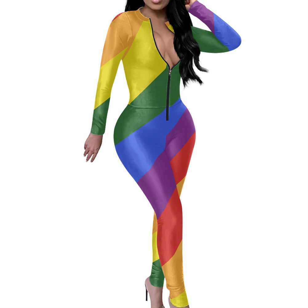 Rainbow Women's Plunging Neck Jumpsuit