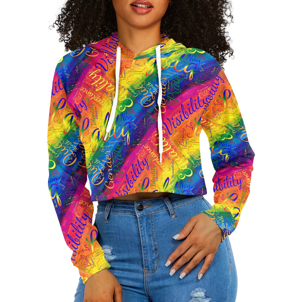 Women's midriff-baring sweatshirt - LGBTQ Pride