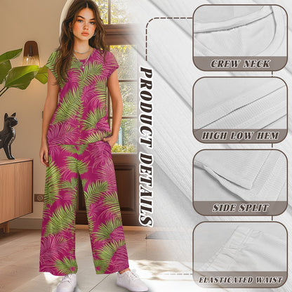 🌿 Tropical Drift Wide-Leg Lounge Set – Made for Comfort. Designed Just for You
