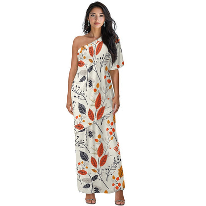 Elegant Off-Shoulder Two-Piece Dress for Women white