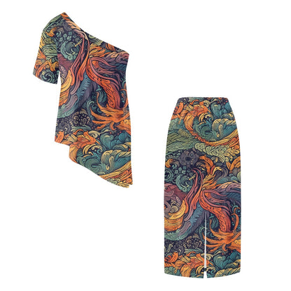 Elegant Off-Shoulder Two-Piece Dress for Women