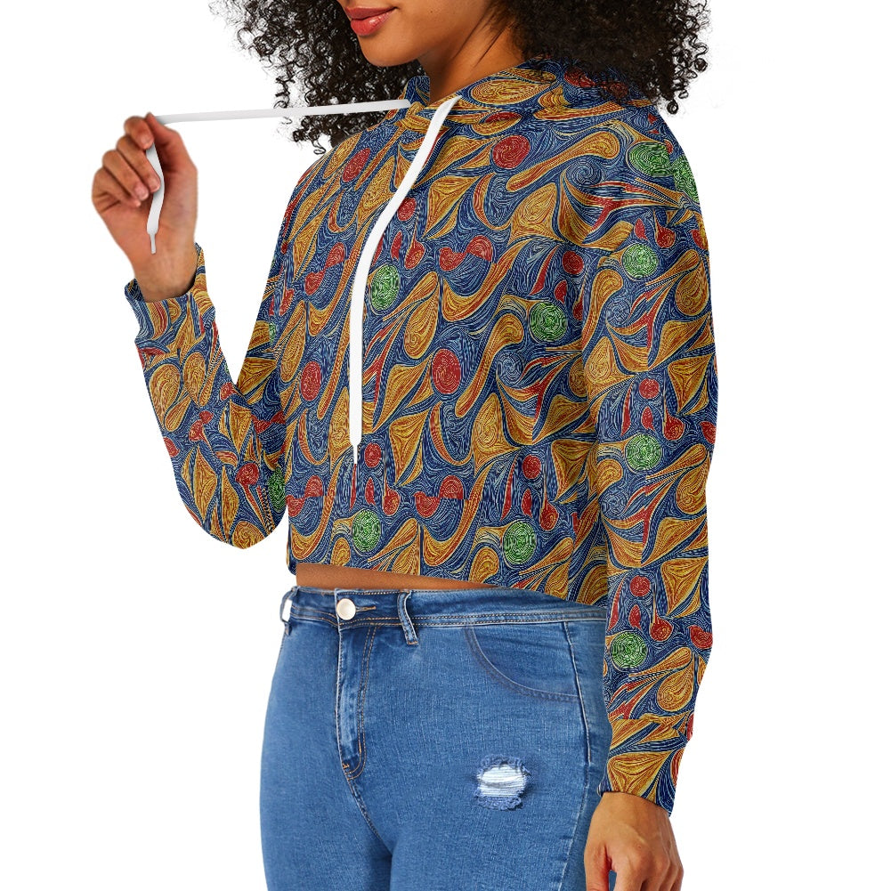 Women's midriff-baring sweatshirt - Abstract