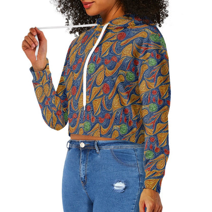 Women's midriff-baring sweatshirt - Abstract