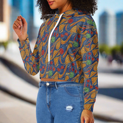 Women's midriff-baring sweatshirt - Abstract