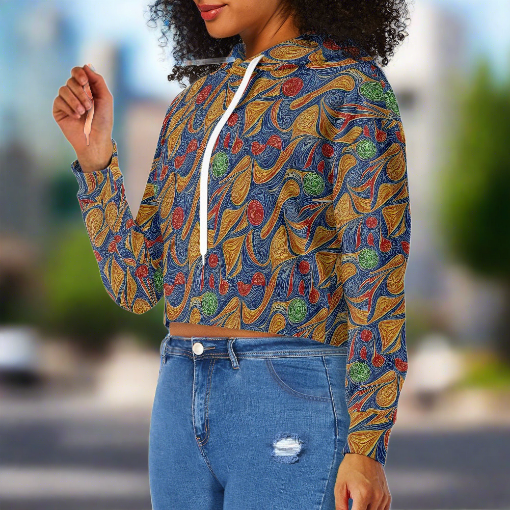Women's midriff-baring sweatshirt - Abstract