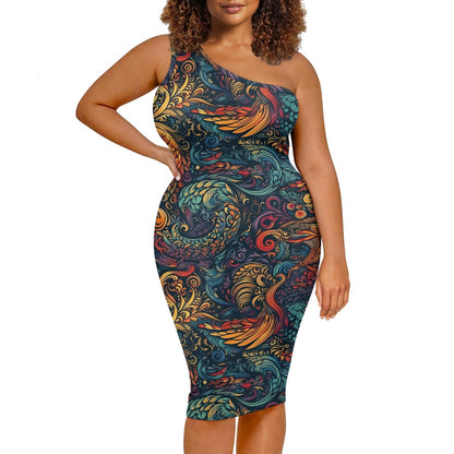 Discover Elegance: Luxtrini's One-Shoulder Slim Dress - Chinese