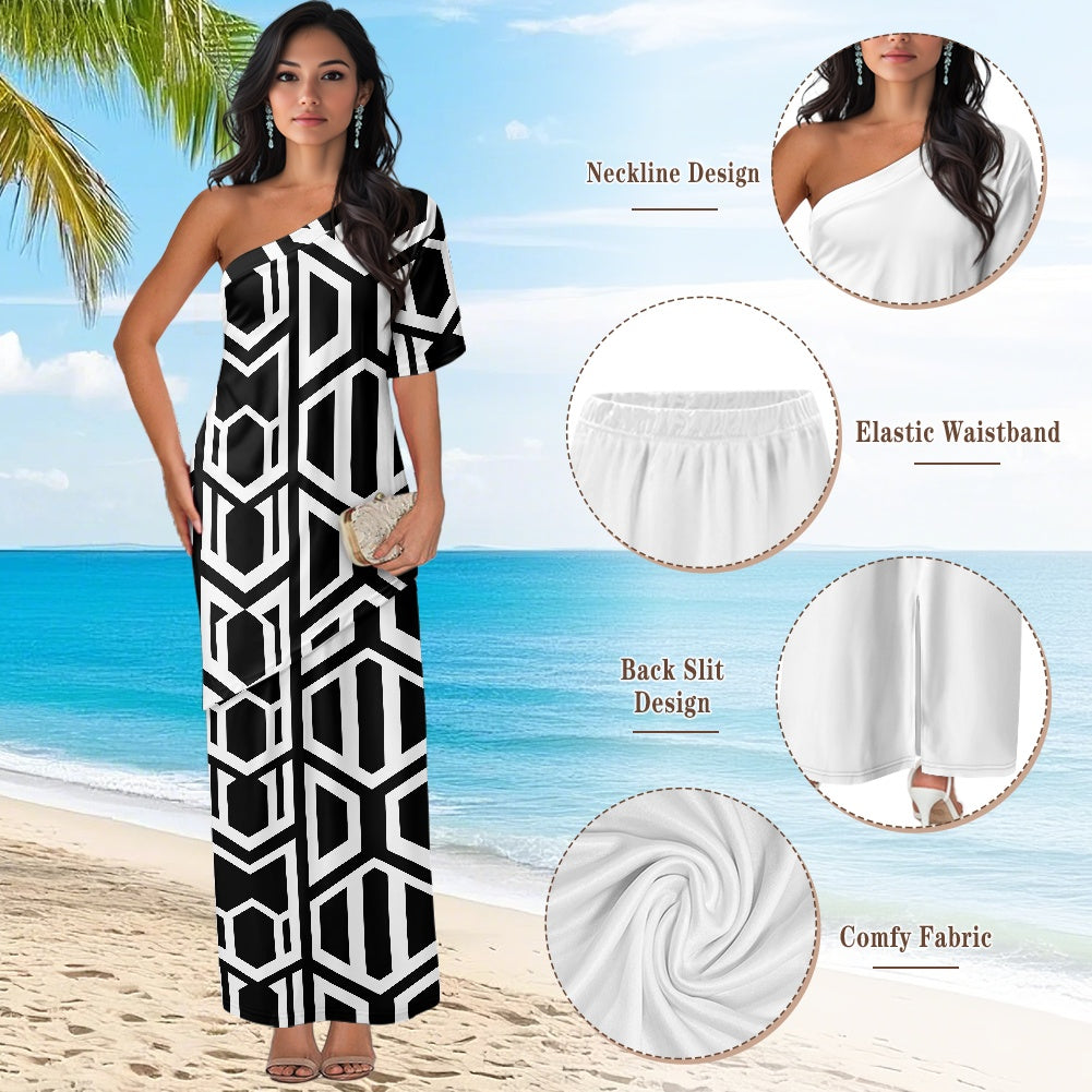 Elegant Off-Shoulder Two-Piece Dress for Women