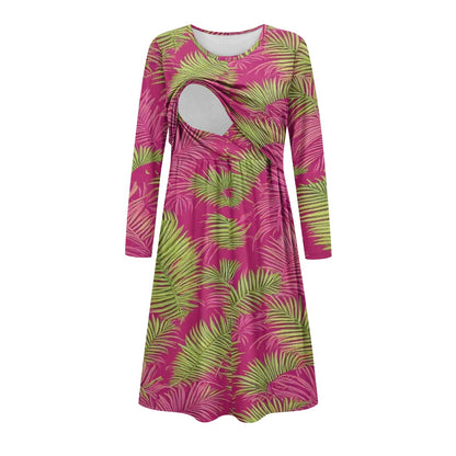 Long Sleeve Maternity Nursing Dress