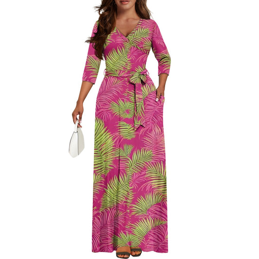 V-neck Maxi Dress white