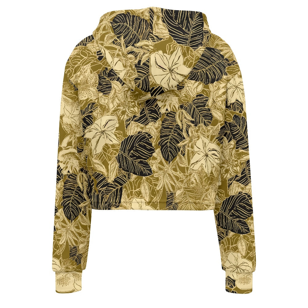 Women's midriff-baring sweatshirt - Tropical