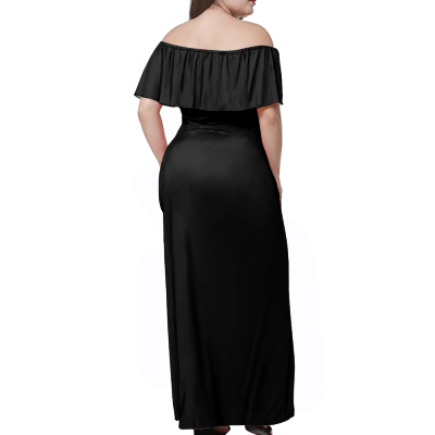 Black Women Off Shoulder Maxi Dress - Sizes up to 7XL