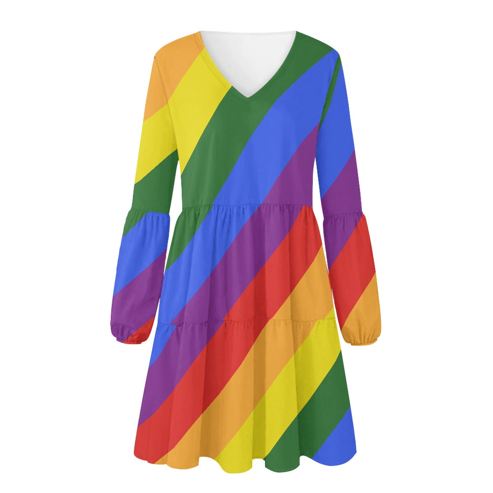 Rainbow Women's long sleeve dressRainbow