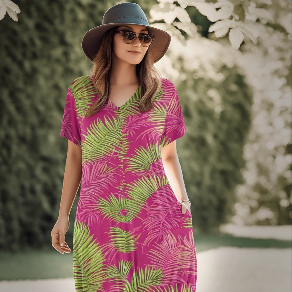 Women's short sleeve plus size dress
