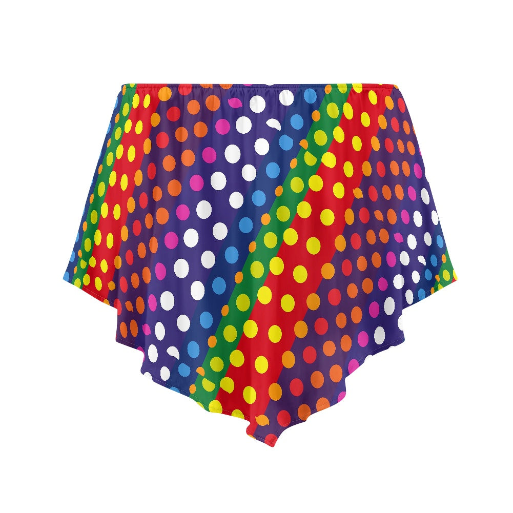 LGBTQ-Friendly Rainbow Polka Dot 
Off Shoulder Lady Blouse by Luxtrini