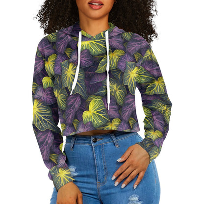 Women's midriff-baring sweatshirt - Tropical