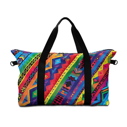 Kente cloth pattern using rainbow colors in a Native American-inspired design Lightweight luggage