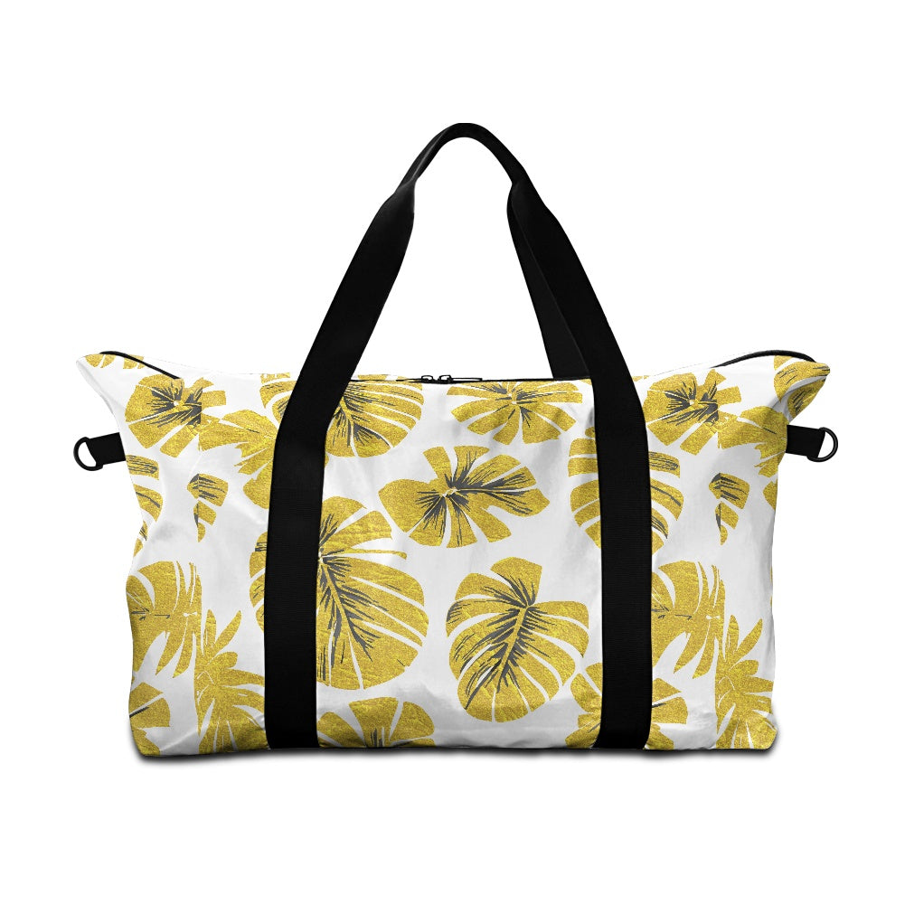 Yellow Monstera Lightweight luggage white ONESIZE