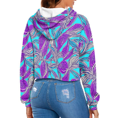 Women's midriff-baring sweatshirt - Abstract