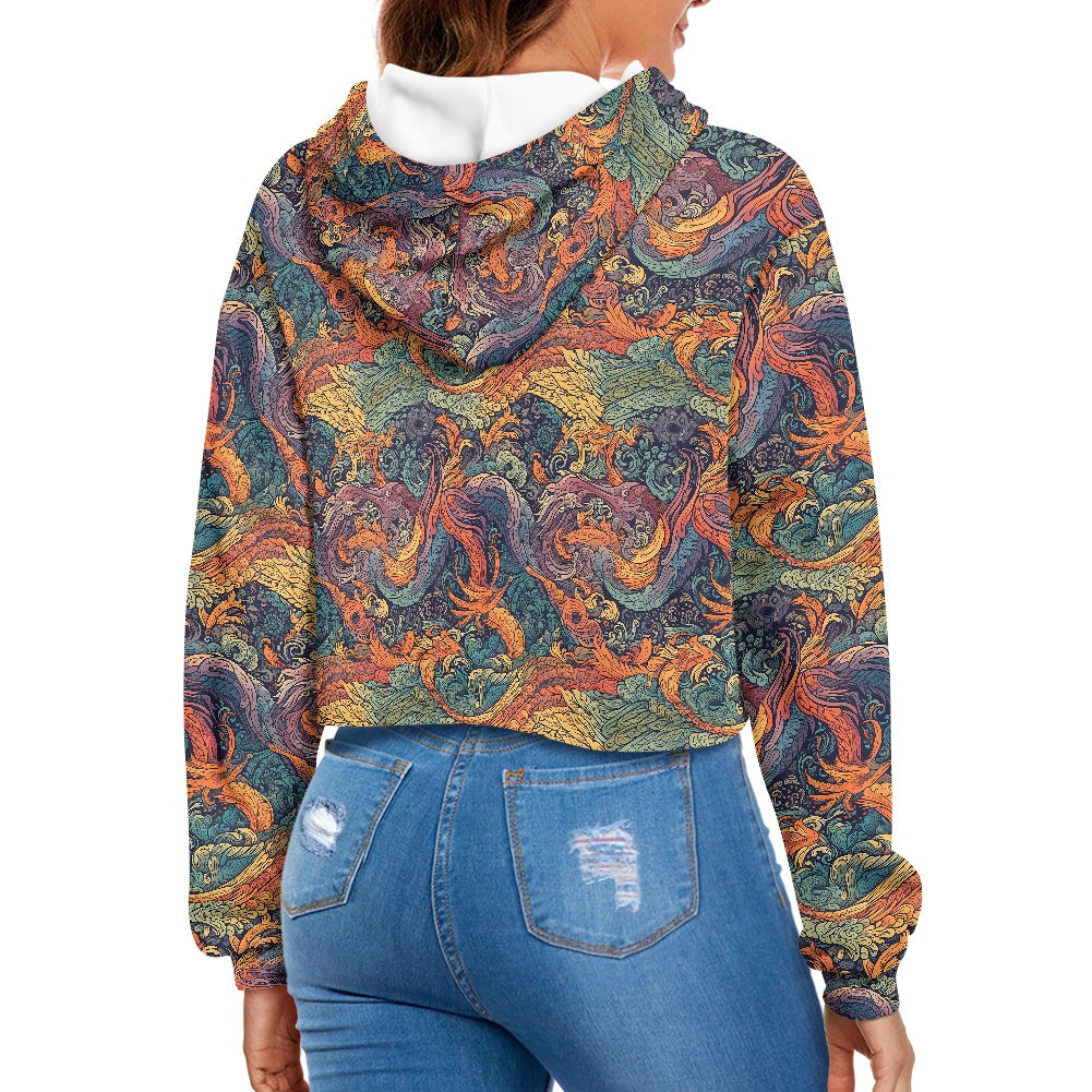 Women's midriff-baring sweatshirt - Chinese