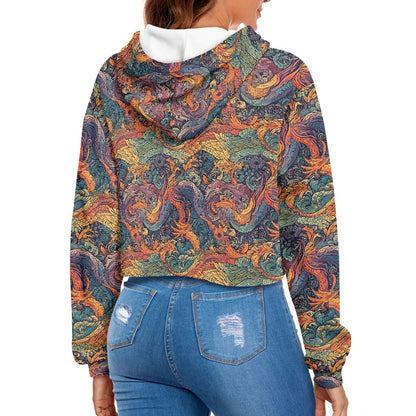 Women's midriff-baring sweatshirt - Chinese