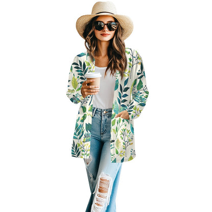 Long-sleeved cardigan jacket white