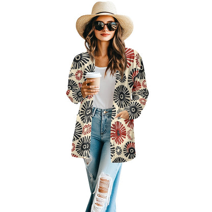 Long-sleeved cardigan jacket white
