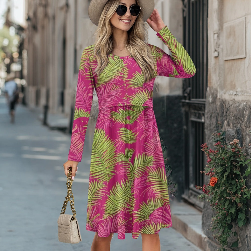Long Sleeve Maternity Nursing Dress