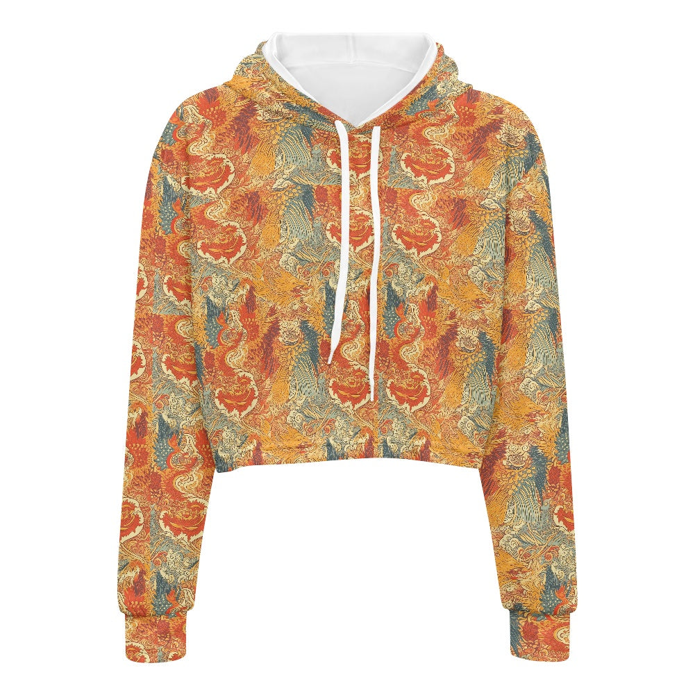 Women's midriff-baring sweatshirt - Chinese white