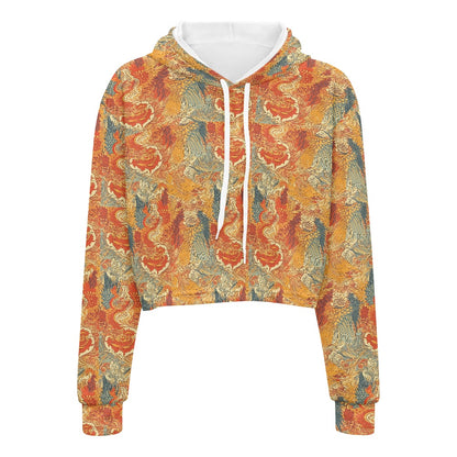 Women's midriff-baring sweatshirt - Chinese white