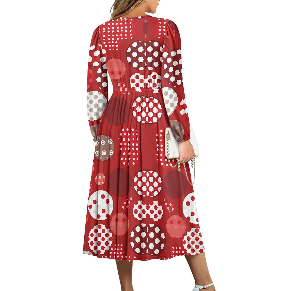 Waist Long Sleeve Tie Dress