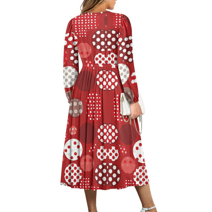 Waist Long Sleeve Tie Dress