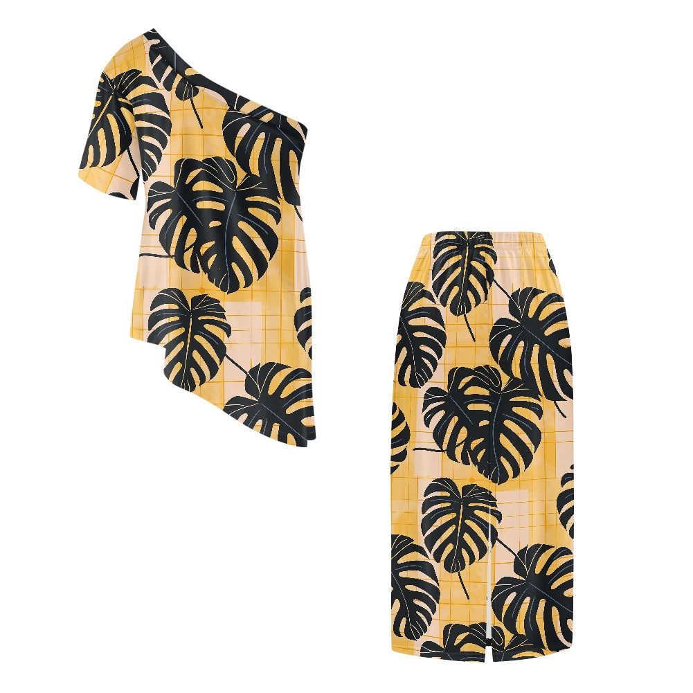 Elegant Off-Shoulder Two-Piece Dress for Women