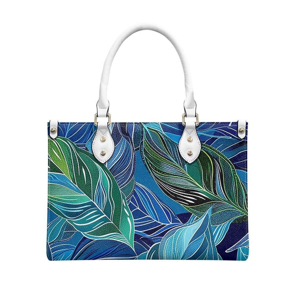 Women's PU leather twill handbag black