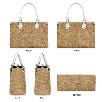 Desert Dune: Elegant Beige PU Leather Twill Handbag Women's