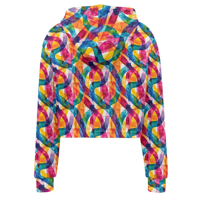 Women's midriff-baring sweatshirt - Rainbow