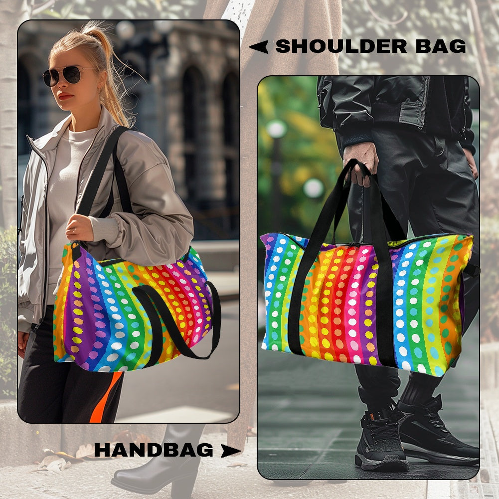 Vertical Lines with Polka Dots Lightweight luggage