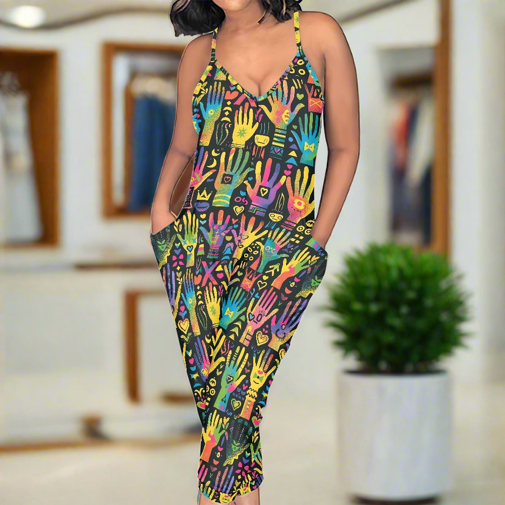 LGBTQ Handprint Rompers - Exclusive One-of-a-Kind Luxury Romper - Limited Edition, Ethically Made, and Stylishly Comfortable
