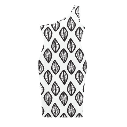 Discover Elegance: Luxtrini's One-Shoulder Slim Dress - B&W African