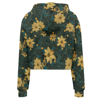 Women's midriff-baring sweatshirt - Gold & Green