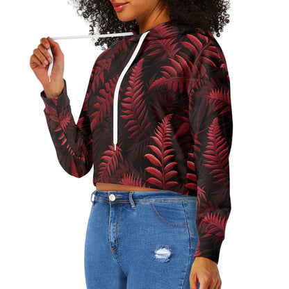 Women's midriff-baring sweatshirt - Tropical Red