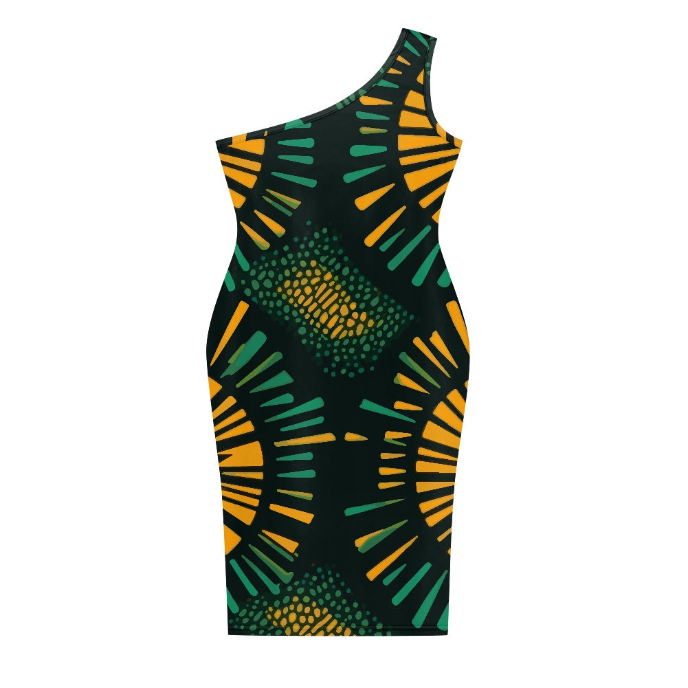 Discover Elegance: Luxtrini's One-Shoulder Slim Dress - Ethnic