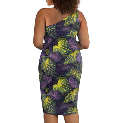 Discover Elegance: Luxtrini's One-Shoulder Slim Dress - Tropical